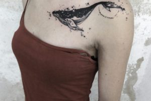 Lina Tattoo Whale Chest Shoulder Splashes