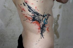 Lina Tattoo Ribs Bird Splashes